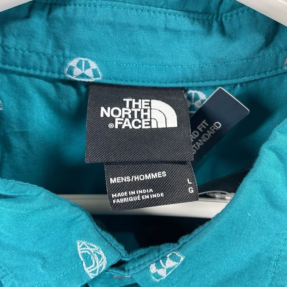 The North Face Shirt Mens Large Button Up Baytrail Jacquard Short Sleeve NWT